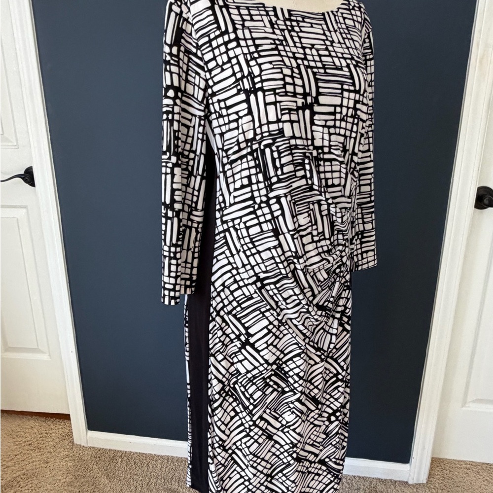 Ralph Lauren Black and White Geometric Dress